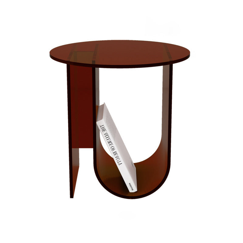 Contemporary Nordic Curved Acrylic End Table Storage For Living Room