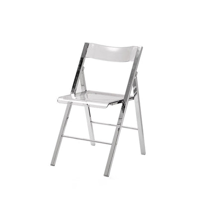 Contemporary Nordic Square Acrylic Metal Dining Chair Foldable For Dining Room