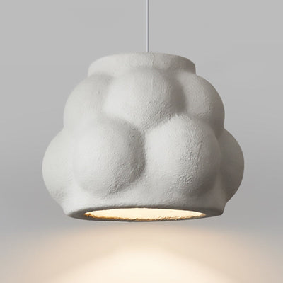 Traditional Japanese Imitation Water Drop Bubble Shape Micro-cement 1-Light Pendant Light For Living Room