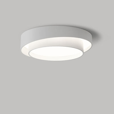 Contemporary Simplicity Two-layer Circle Shade Iron LED Flush Mount Ceiling Light For Living Room