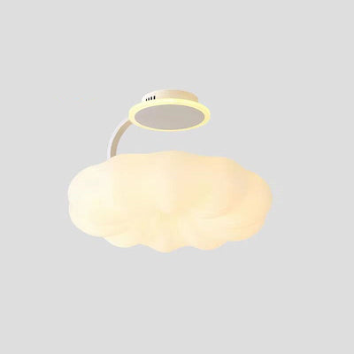 Modern Simplicity Cream PE Cloud Pumpkin Shade Iron LED Kids Pendant Light For Bedroom