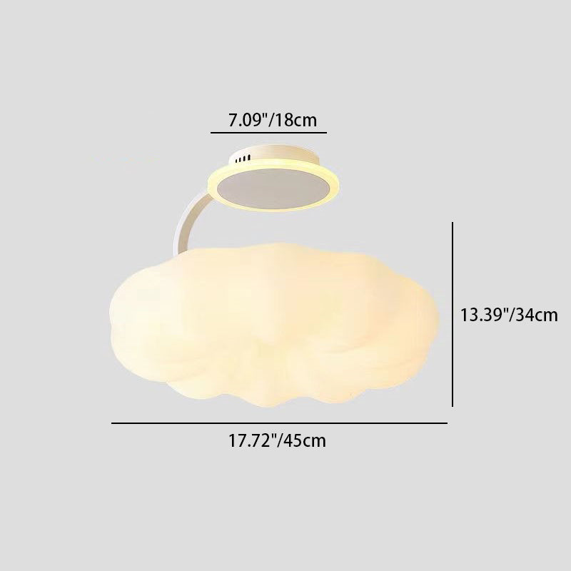 Modern Simplicity Cream PE Cloud Pumpkin Shade Iron LED Kids Pendant Light For Bedroom