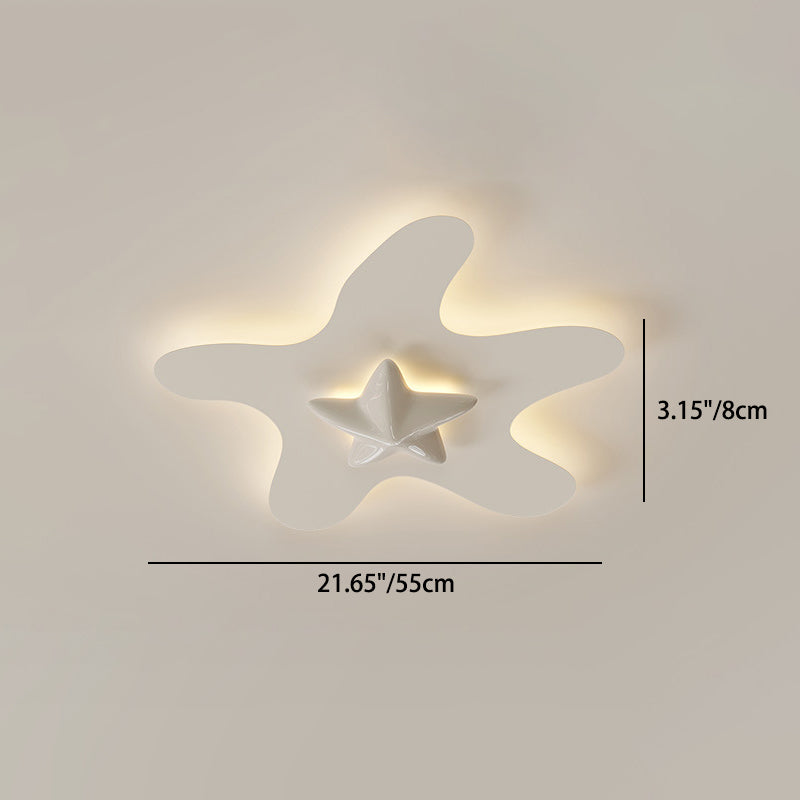 Modern Simplicity Star Iron Resin LED Flush Mount Ceiling Light For Bedroom