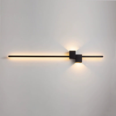 Modern Minimalist Strip Rectangle Iron Aluminum LED Wall Sconce Lamp For Living Room