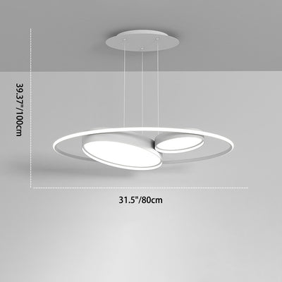 Modern Minimalist Round Ring Acrylic Iron Aluminum LED Chandelier For Living Room