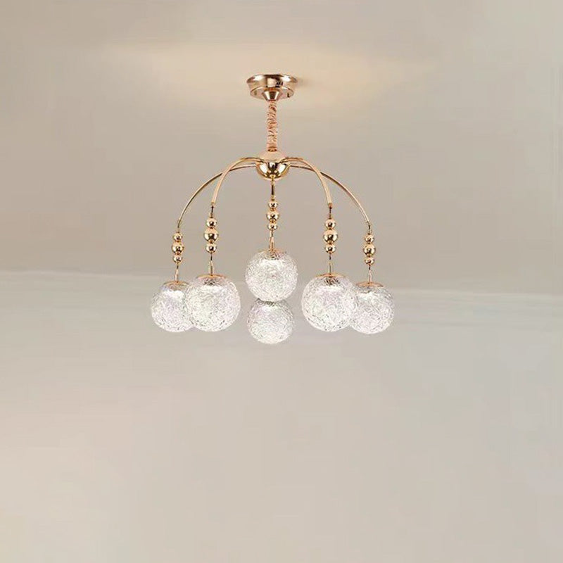 Traditional French Branching Magic Bean Orb Glass Hardware LED Chandelier For Bedroom