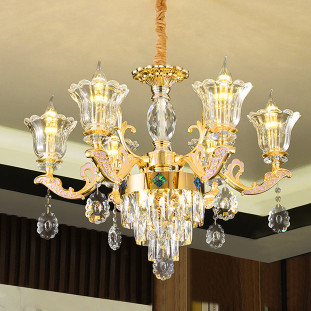 Contemporary Luxury Branch Glass Zinc 6/8/10/15 Light Chandelier For Living Room