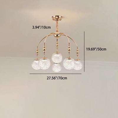 Traditional French Branching Magic Bean Orb Glass Hardware LED Chandelier For Bedroom