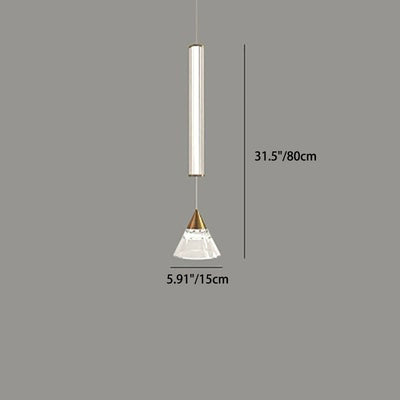 Modern Minimalist Straight Line Iron Glass LED Pendant Light For Living Room