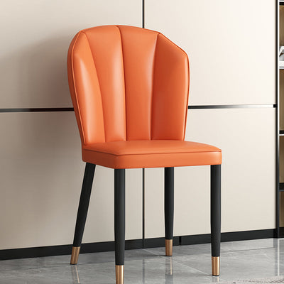 Modern Luxury Leather Carbon Steel Sponge Square Shell Dining Chair Backrest For Dining Room