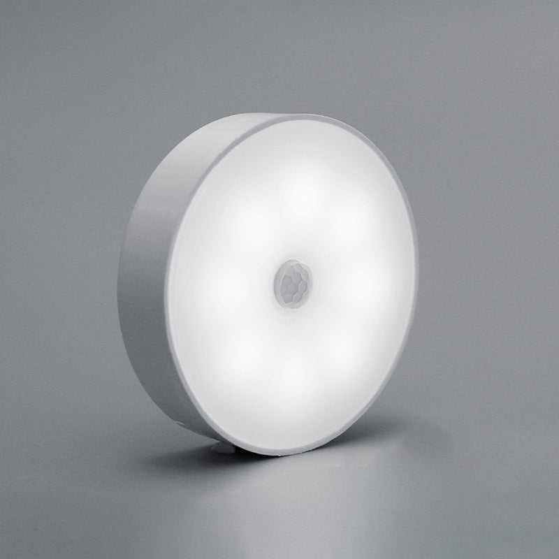 Modern Minimalist Round ABS Rechargeable Sensor Wall Sconce Lamp For Bedroom