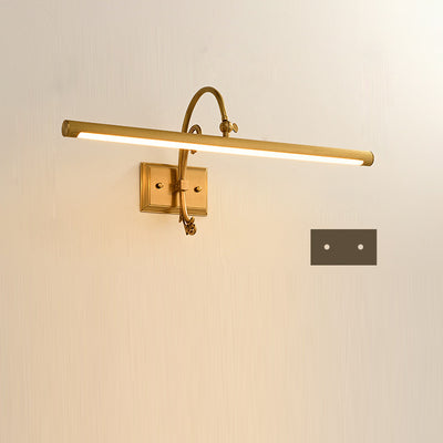 Modern Mid-Century Linear All Copper LED Wall Sconce Lamp For Bedroom