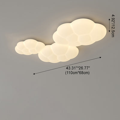 Contemporary Scandinavian Iron PE Cloud Shade LED Flush Mount Ceiling Light For Bedroom