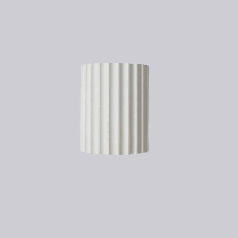 Modern Minimalist Half Cylinder Vertical Stripe Resin 2-Light Wall Sconce Lamp For Living Room