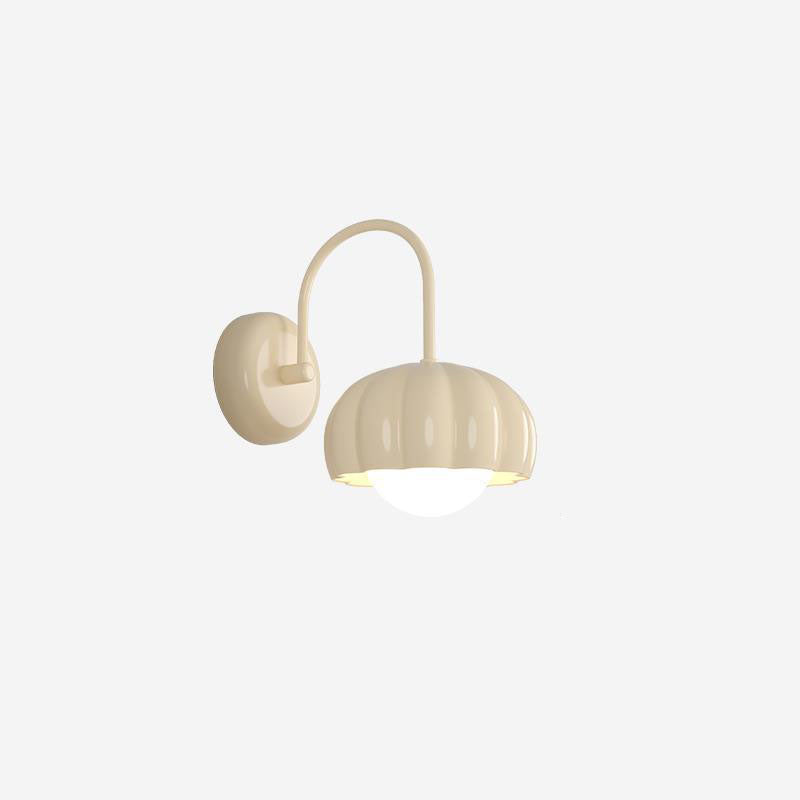 Modern Minimalist Cream Oval Resin PE 1-Light Wall Sconce Lamp For Bedroom