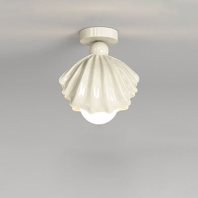 Contemporary Creative Shell Iron Resin Acrylic LED Semi-Flush Mount Ceiling Light For Living Room