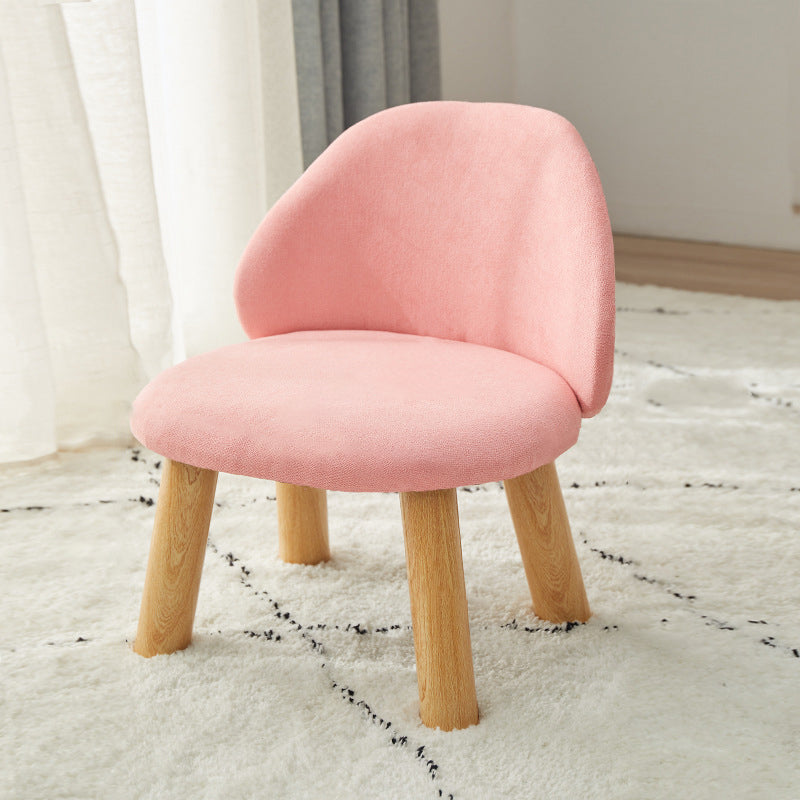 Contemporary Nordic Fabric Round Footstool Backrest For Entryways