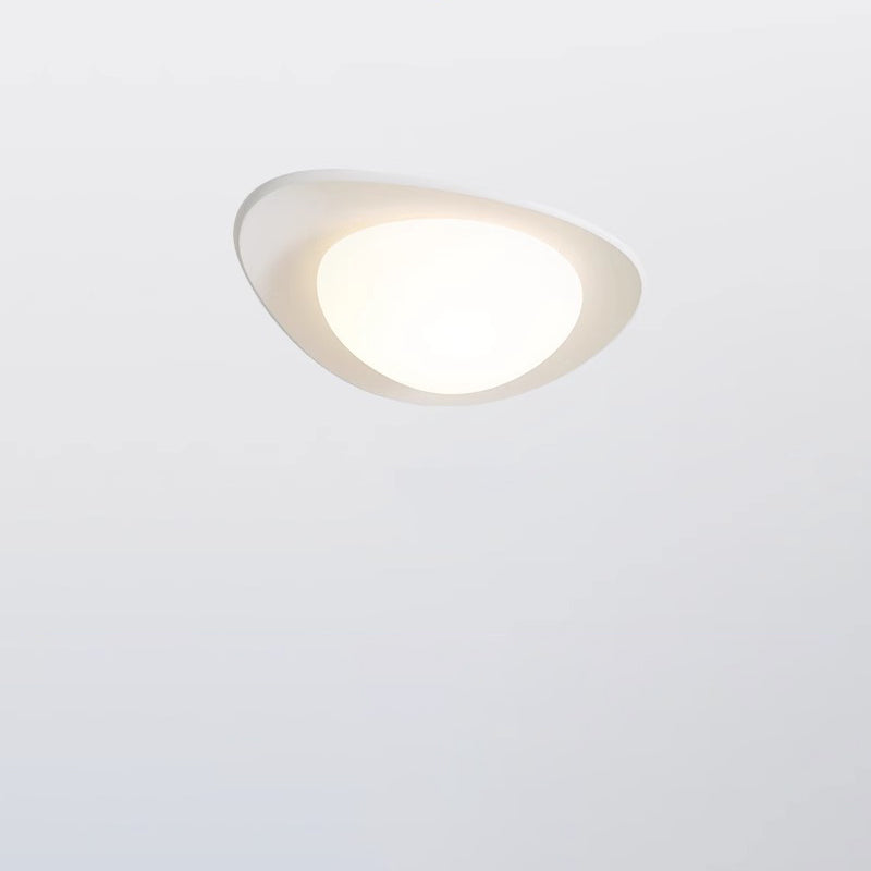 Modern Minimalist Cobblestone Elliptical Resin PE LED Flush Mount Ceiling Light For Bedroom