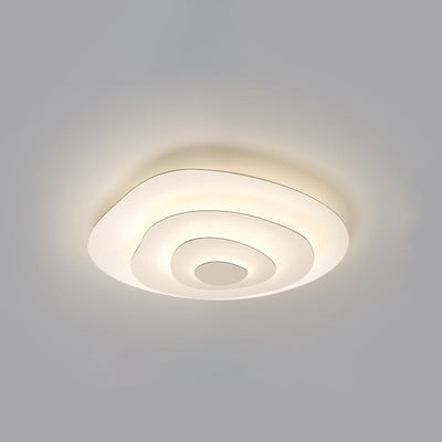 Modern Minimalist Multi-Layer Irregular Water Ripple Iron LED Flush Mount Ceiling Light For Living Room