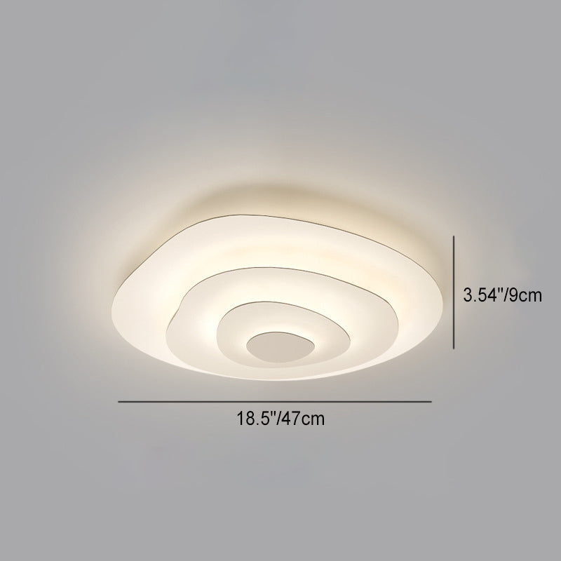 Modern Minimalist Multi-Layer Irregular Water Ripple Iron LED Flush Mount Ceiling Light For Living Room