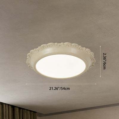 Contemporary Scandinavian Round Acrylic Resin Iron LED Flush Mount Ceiling Light For Bedroom