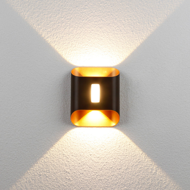 Modern Simplicity Geometric Square Aluminum LED Waterproof Wall Sconce Lamp For Garden