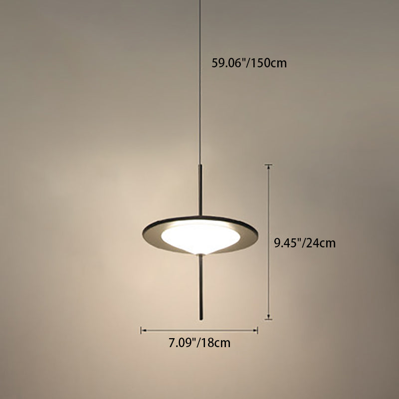 Contemporary Nordic Acrylic Flying Saucer Shade Hardware LED Pendant Light For Living Room