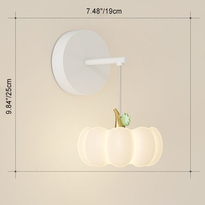 Modern Minimalist Pumpkin Shaped Disc Base Iron PE LED Semi-Flush Mount Lighting For Bedroom