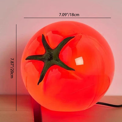 Modern Art Deco Resin Tomato Decorative USB LED Table Lamp For Living Room