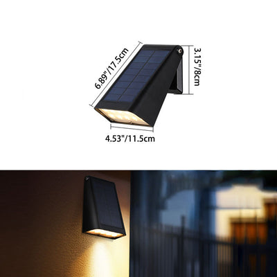 Modern Minimalist Solar Rectangular Trapezoidal ABS PC LED Wall Sconce Lamp For Garden