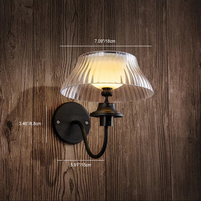 Contemporary Retro Solar Iron Alloy ABS LED Waterproof Wall Sconce Lamp For Outdoor