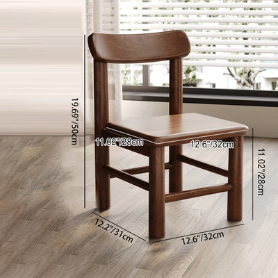 Modern Minimalist Square Leather Sponge Solid Wood Chair Backrest Armless For Living Room