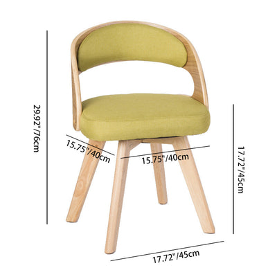 Modern Minimalist Square Fabric Wood Dining Chair Backrest For Dining Room