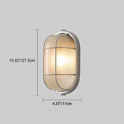 Contemporary Industrial Aluminum Glass Round Oval 1-Light Wall Sconce Lamp For Hallway