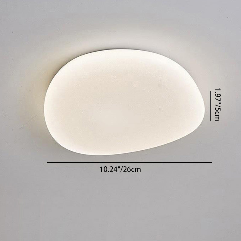 Modern Minimalist Pebble Shape Acrylic Hardware LED Flush Mount Ceiling Light For Bedroom