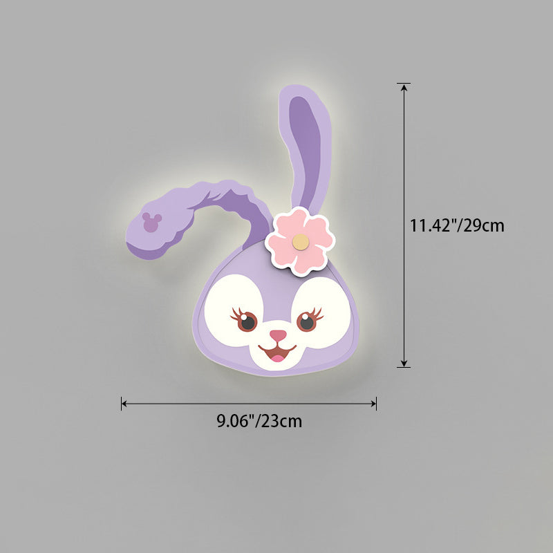 Contemporary Nordic Cartoon Rabbit Tiger Acrylic Design Iron LED Wall Sconce Lamp For Living Room