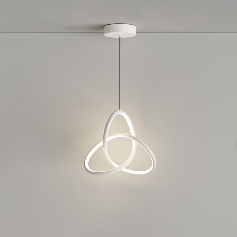 Modern Minimalist Triangular Ring-Shaped Aluminum Silicone LED Pendant Light