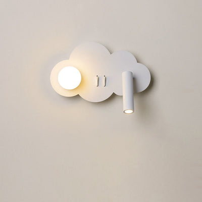 Contemporary Simplicity Aluminum Acrylic Cloud Shape LED Rotatable Spotlight Wall Sconce Lamp For Bedroom