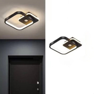 Modern Minimalist Square Aluminum Iron LED Flush Mount Ceiling Light For Living Room