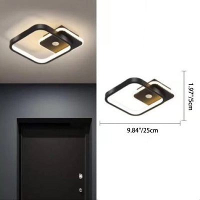 Modern Minimalist Square Aluminum Iron LED Flush Mount Ceiling Light For Living Room