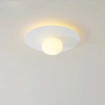 Contemporary Scandinavian Metal PE Round Ball LED Flush Mount Ceiling Light For Hallway