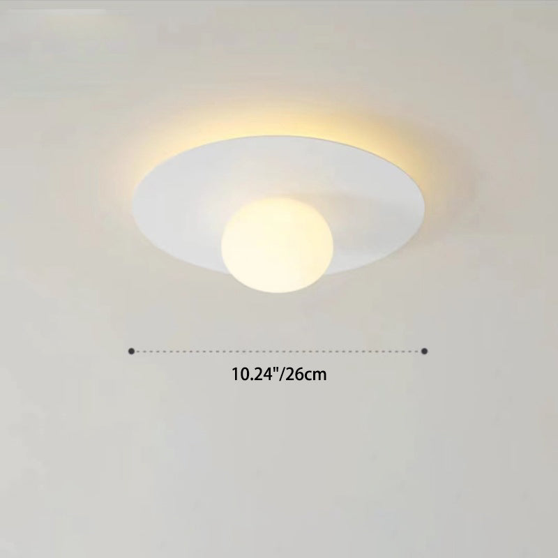 Contemporary Scandinavian Metal PE Round Ball LED Flush Mount Ceiling Light For Hallway