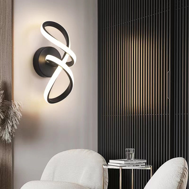 Modern Minimalist Bow Metal Acrylic LED Wall Sconce Lamp For Living Room