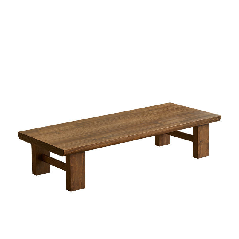 Traditional Japanese Rectangular Tabletop Solid Wood Coffee Table 4-Leg For Living Room