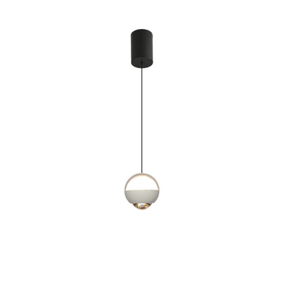 Modern Simplicity Ball Aluminium Acrylic Glass LED Pendant Light Liftable For Bedside