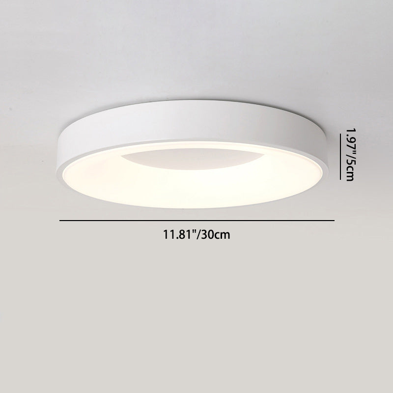 Modern Minimalist Round Circle Iron Acrylic LED Flush Mount Ceiling Light For Bedroom