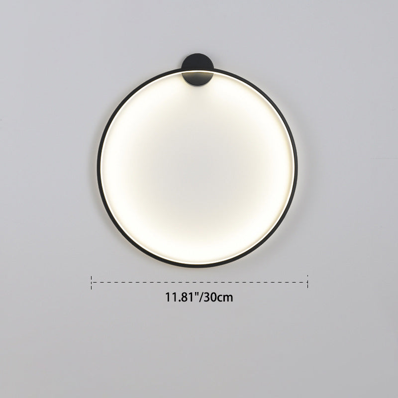 Modern Minimalist Aluminum Acrylic Round LED Wall Sconce Lamp For Bedroom