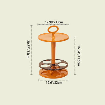 Modern Minimalist Round Table Top ABS Plastic Side Table For 1-Shelf Living Room