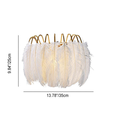 Modern Romantic Curved Feather 1-Light Wall Sconce Lamp