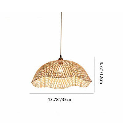 Modern Minimalist Weaving Bamboo Lanterns 1-Light Pendant Light